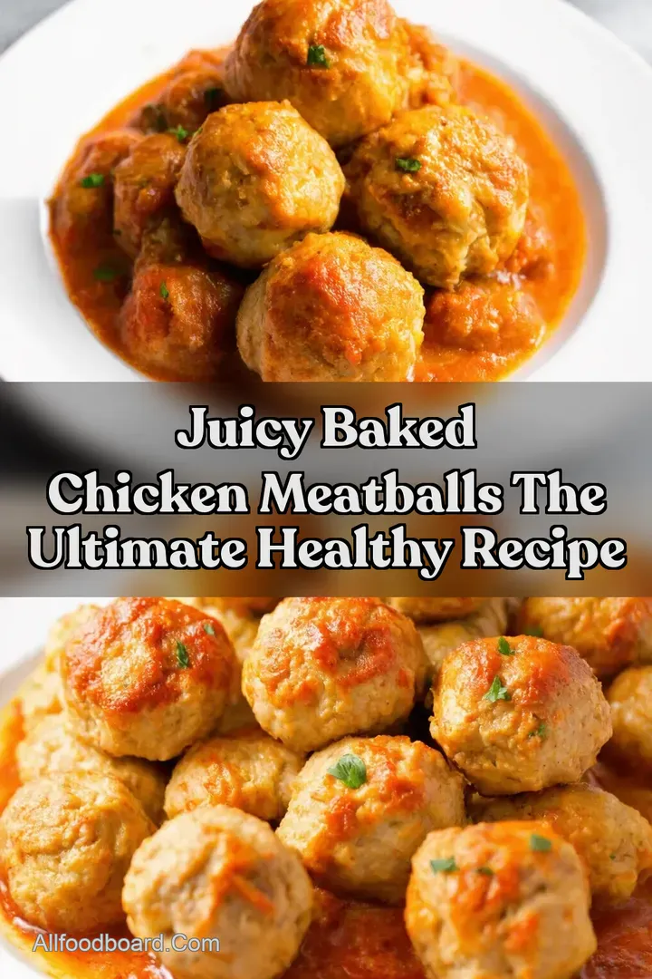 Juicy Baked Chicken Meatballs The Ultimate Healthy Recipe : PIN FOR LATER Juicy Baked Chicken Meatballs The Ultimate Healthy Recipe