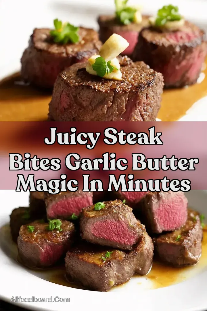 Juicy Steak Bites Garlic Butter Magic in Minutes : PIN FOR LATER Juicy Steak Bites Garlic Butter Magic in Minutes