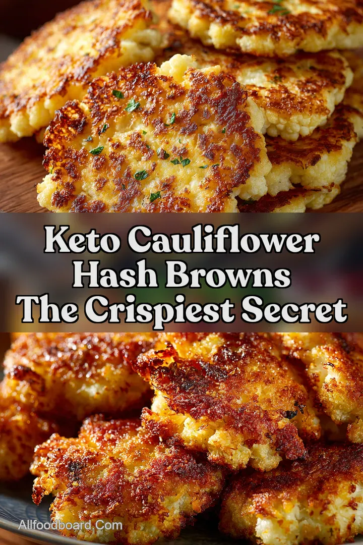 Keto Cauliflower Hash Browns The Crispiest Secret : PIN FOR LATER Keto Cauliflower Hash Browns The Crispiest Secret