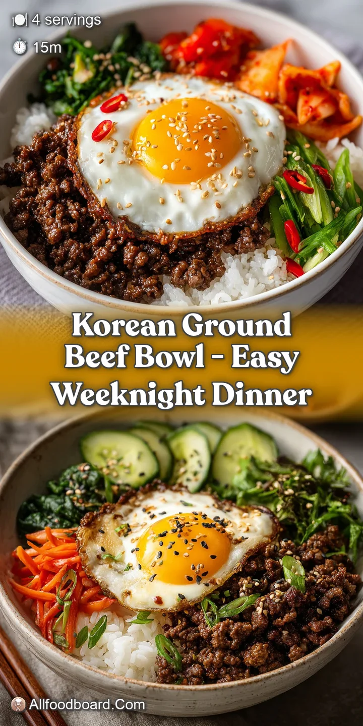 Close-up of savory, glistening Korean ground beef with caramelized edges, glistening with sauce, served over fluffy white ...