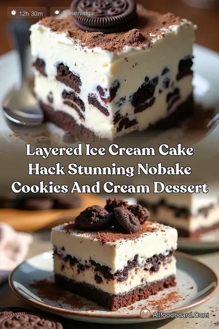 Layered Ice Cream Cake Hack Stunning NoBake Cookies and Cream Dessert