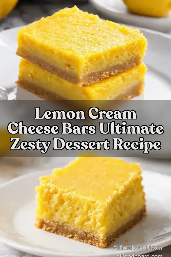 Lemon Cream Cheese Bars Ultimate Zesty Dessert Recipe