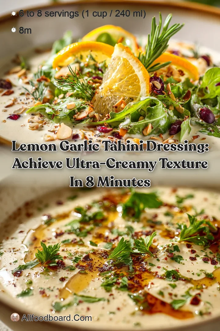 Lemon Garlic Tahini Dressing: Achieve Ultra-Creamy Texture in 8 Minutes