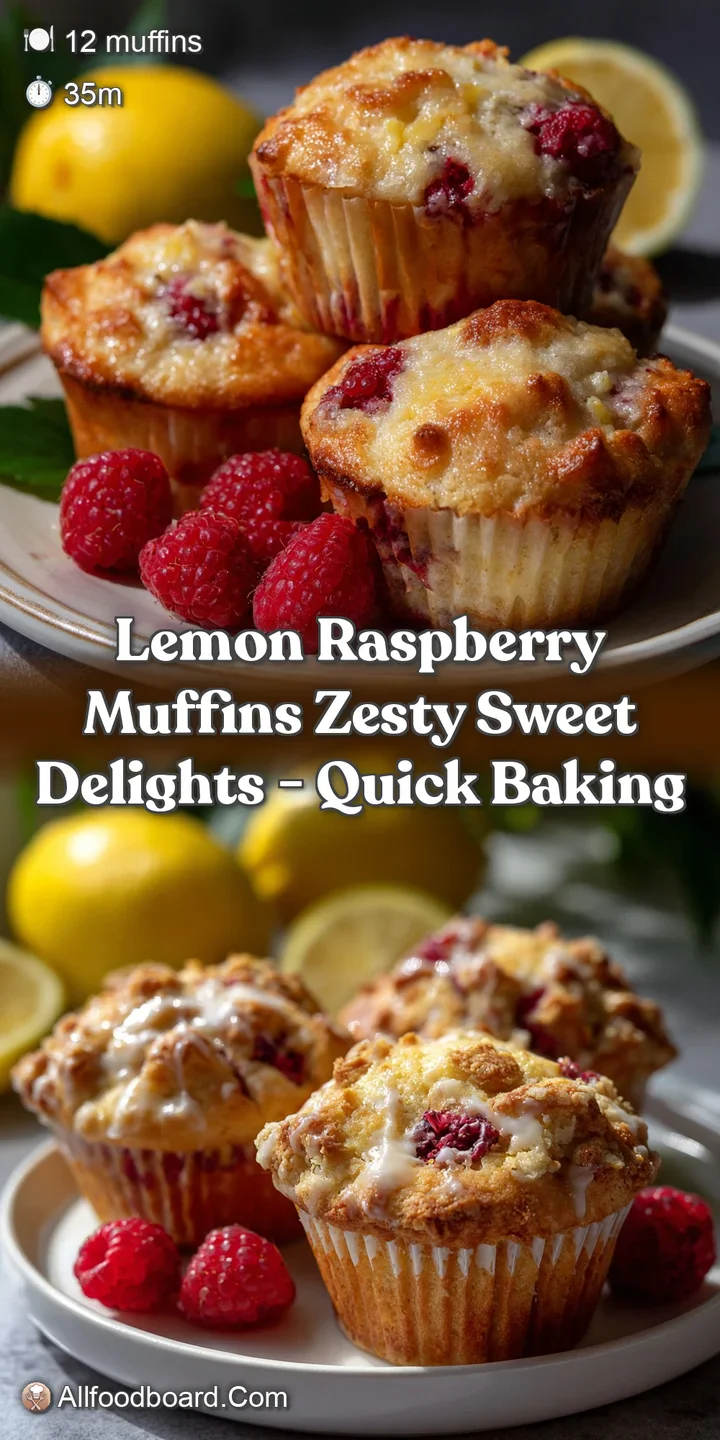 Fluffy golden muffin bursting with ruby red raspberries, dusted with sweet, buttery bakery crumbs. A delightful, zesty treat.