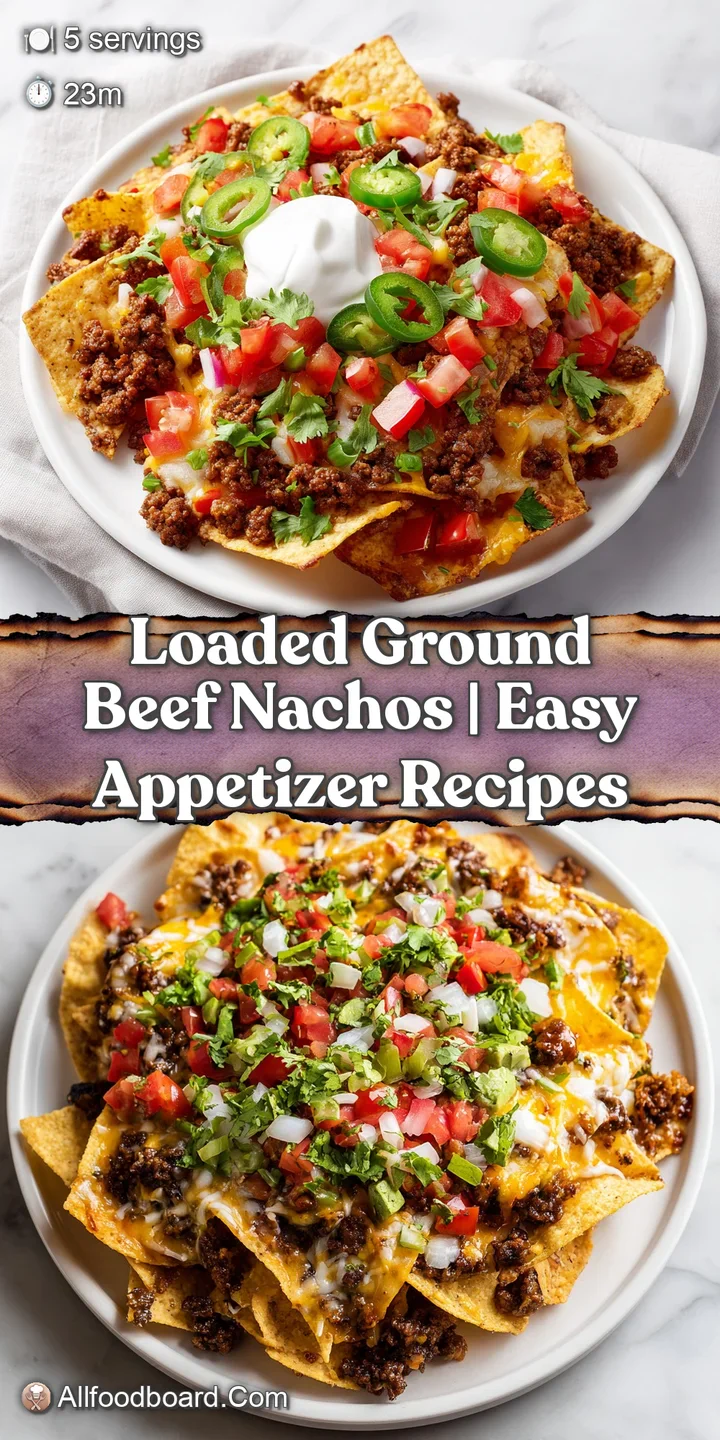 A close-up of savory ground beef nestled on golden, crunchy tortilla chips with gooey melted cheddar and bright red salsa.