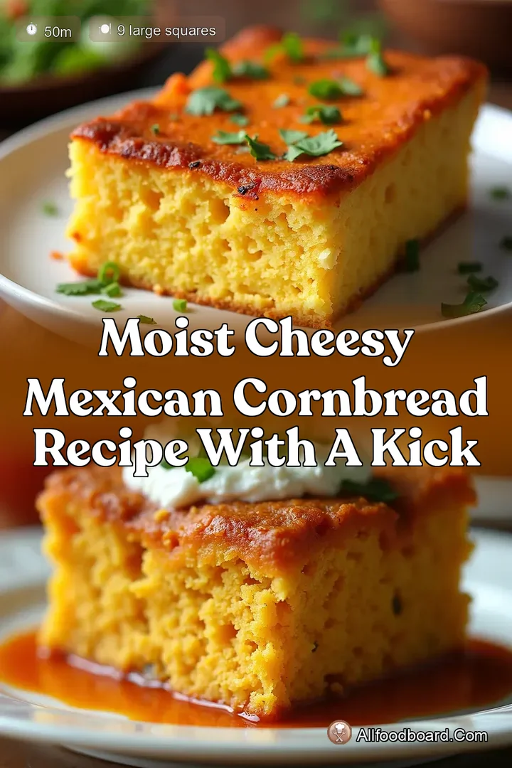 Moist Cheesy Mexican Cornbread Recipe with a Kick