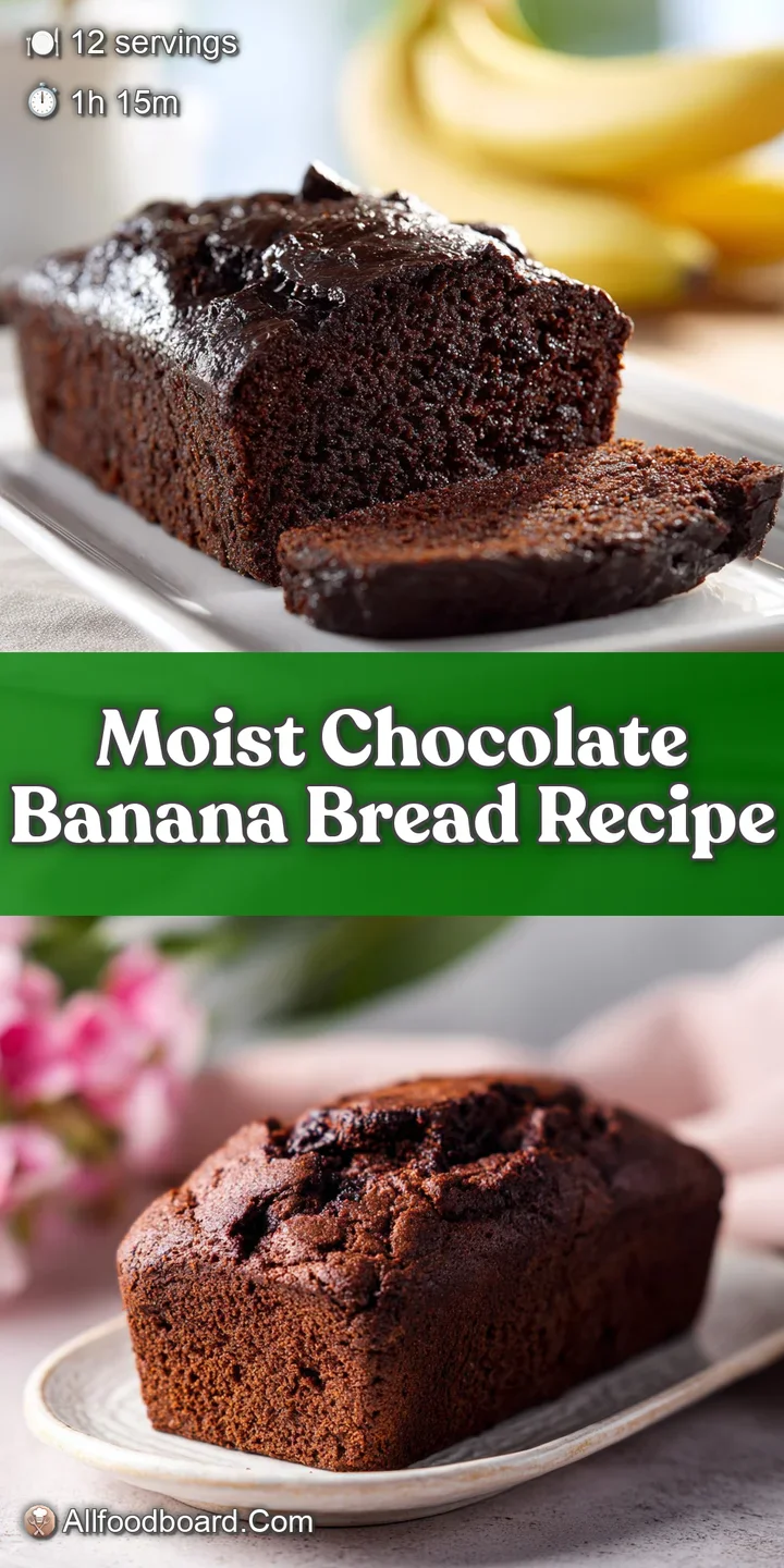 Close-up of moist chocolate banana bread revealing chocolate chunks, a tender crumb, and a tempting aroma, inviting a bite.