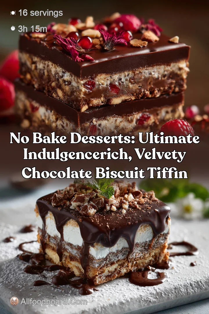 No Bake Desserts: Ultimate IndulgenceRich Velvety Chocolate Biscuit Tiffin