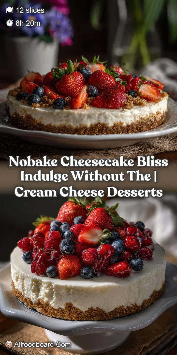 NoBake Cheesecake Bliss Indulge Without the | Cream Cheese Desserts