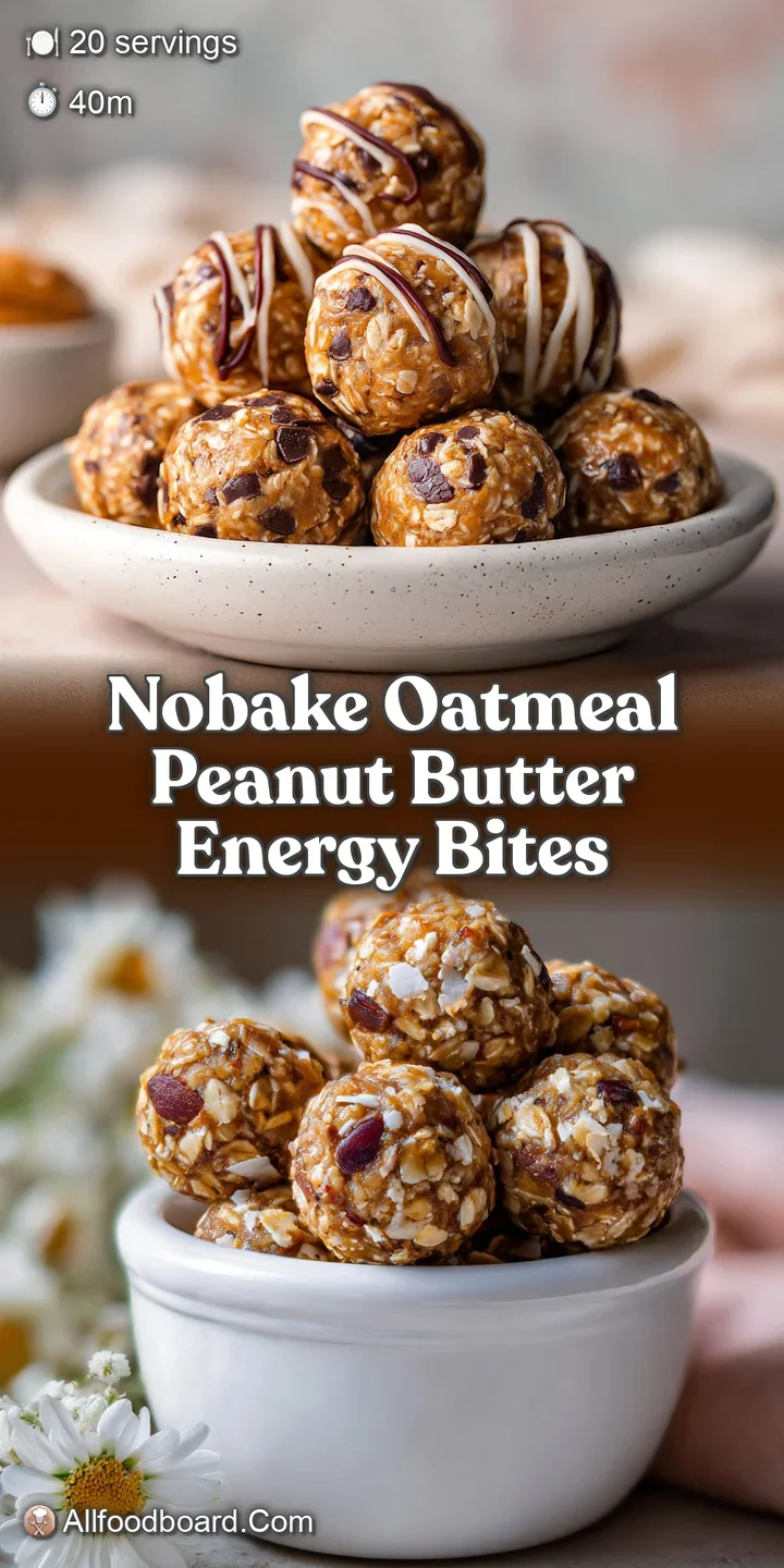 Close-up captures the coarse texture of an energy bite, with visible oats, peanut butter swirls, and a slightly sticky sheen.