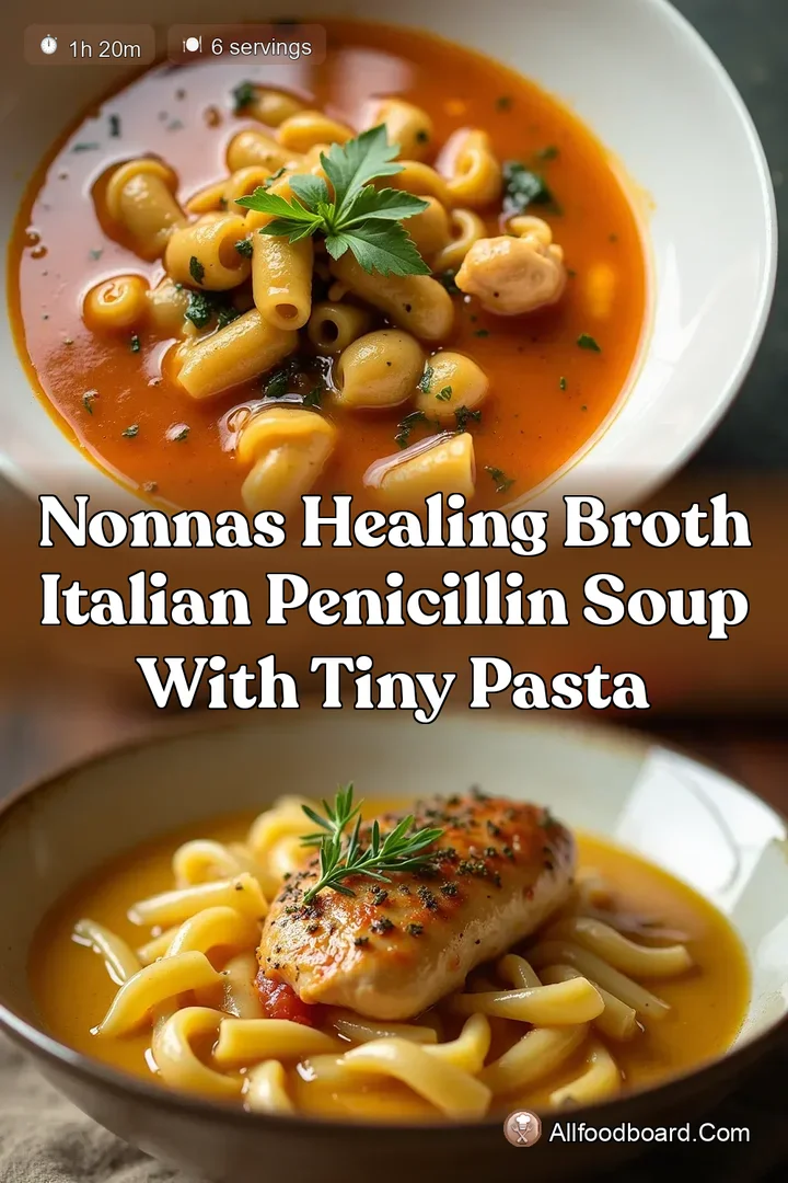 Nonnas Healing Broth Italian Penicillin Soup with Tiny Pasta