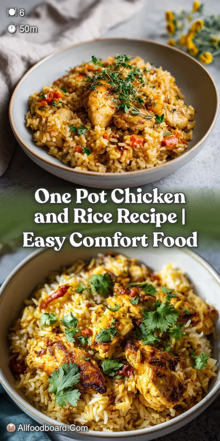 Close-up of moist, golden chicken bathed in tender, fluffy rice, with a hint of steam rising.