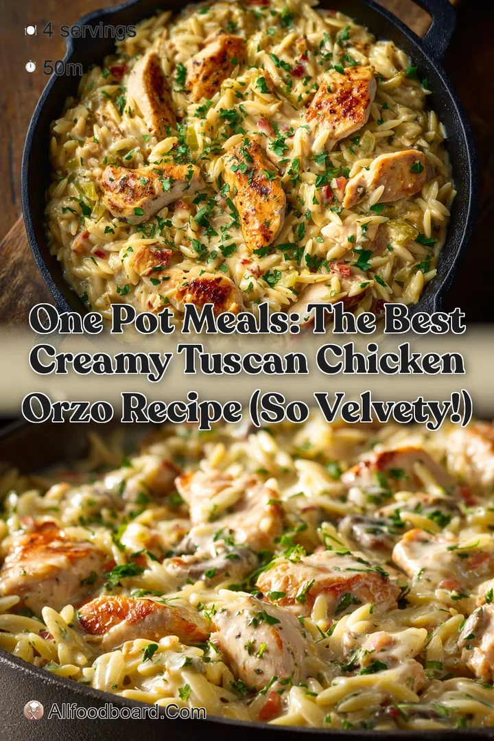 One Pot Meals: The Best Creamy Tuscan Chicken Orzo Recipe (So Velvety!)