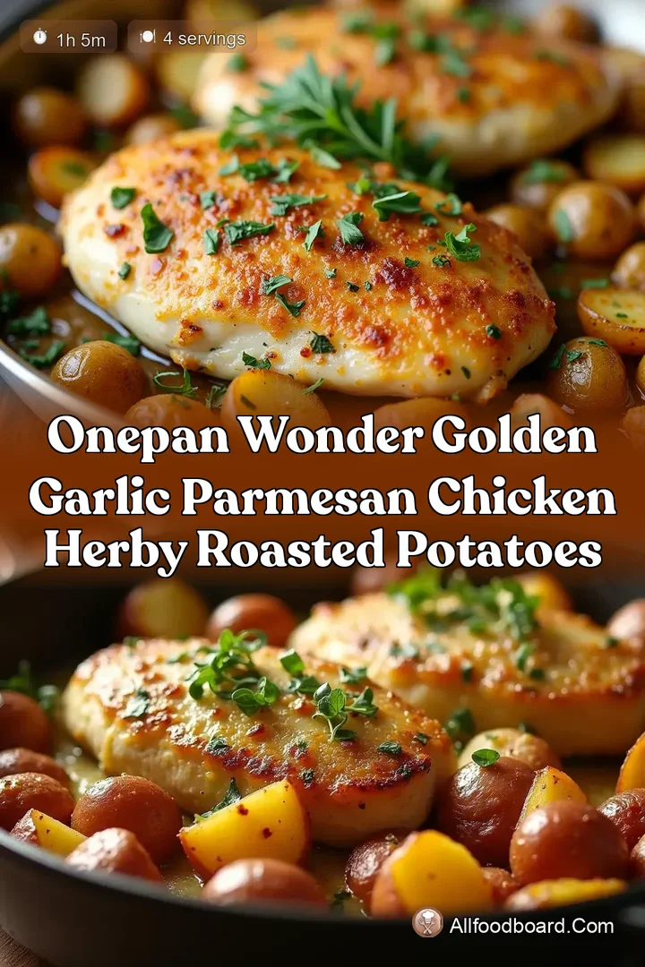 OnePan Wonder Golden Garlic Parmesan Chicken Herby Roasted Potatoes