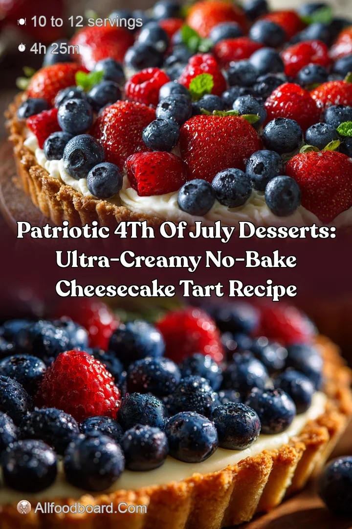 Patriotic 4th of July Desserts: Ultra-Creamy No-Bake Cheesecake Tart Recipe
