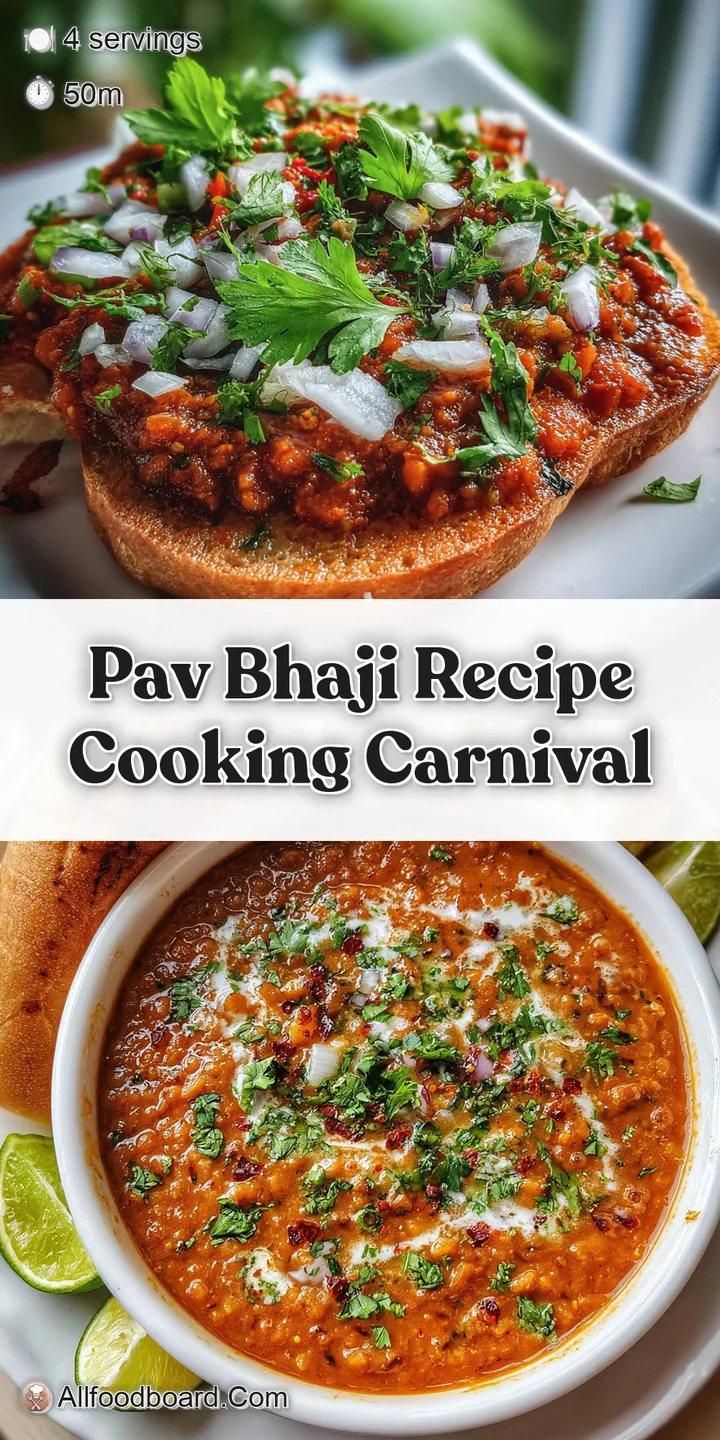 Close-up of the rich, textured pav bhaji: a blend of vibrant colors and spices, with a tempting sheen of melted butter.