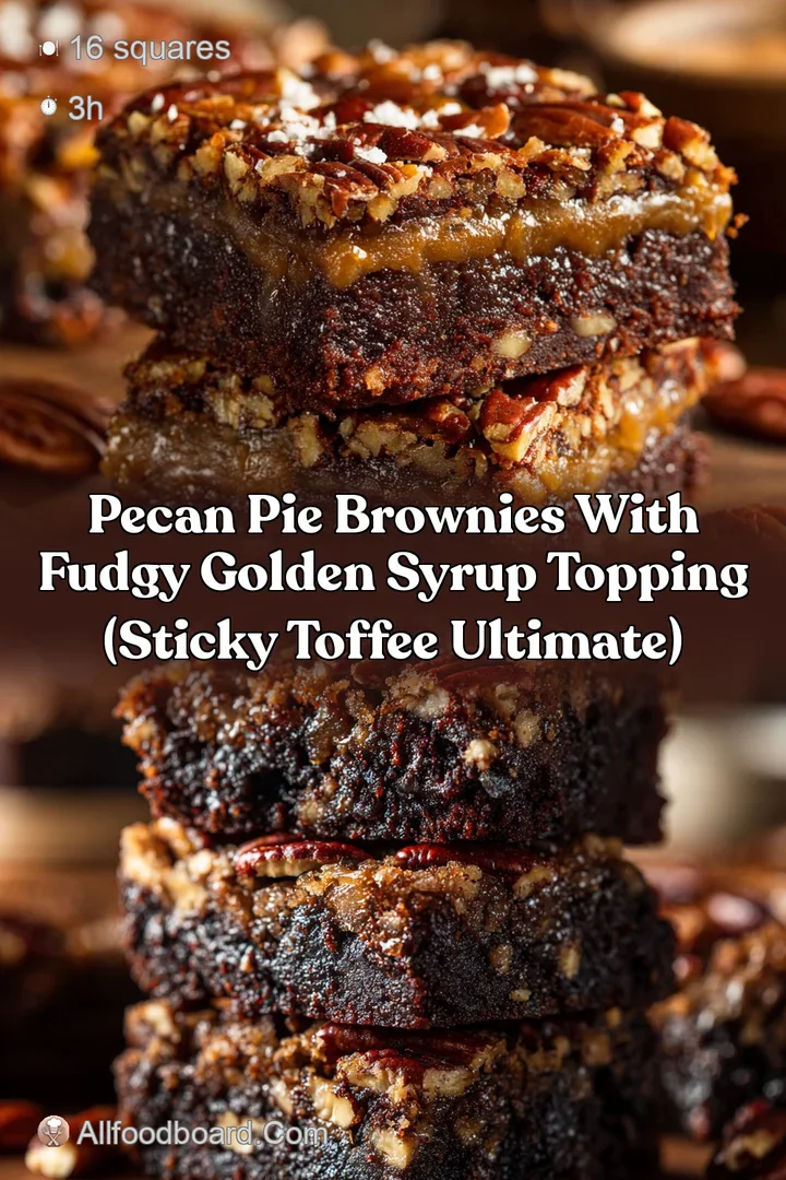 Pecan Pie Brownies with Fudgy Golden Syrup Topping (Sticky Toffee Ultimate)