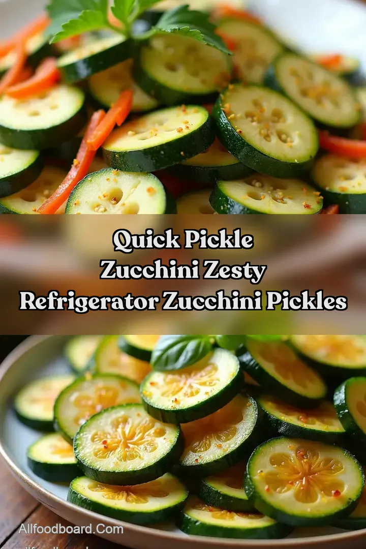 Quick Pickle Zucchini Zesty Refrigerator Zucchini Pickles