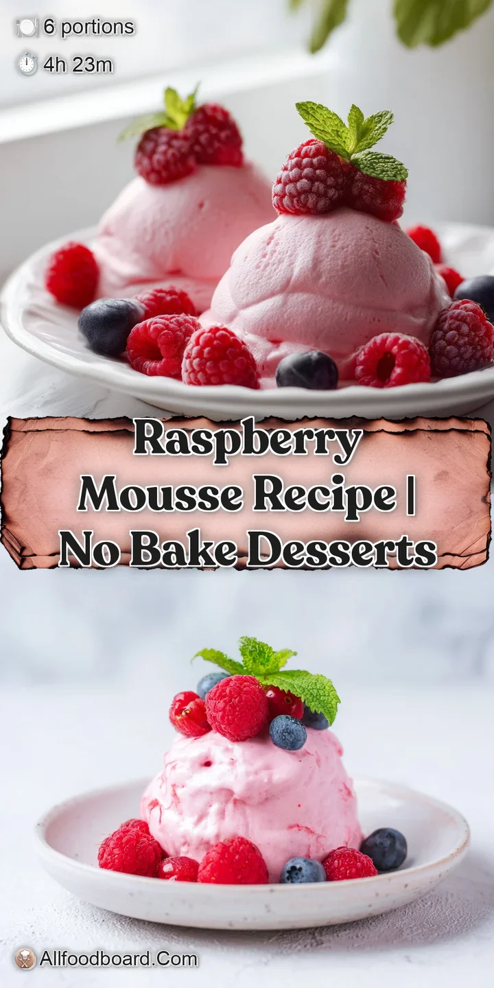 Close-up of a fluffy, bright pink mousse showing tiny air bubbles and a glossy raspberry sauce drizzled on top.