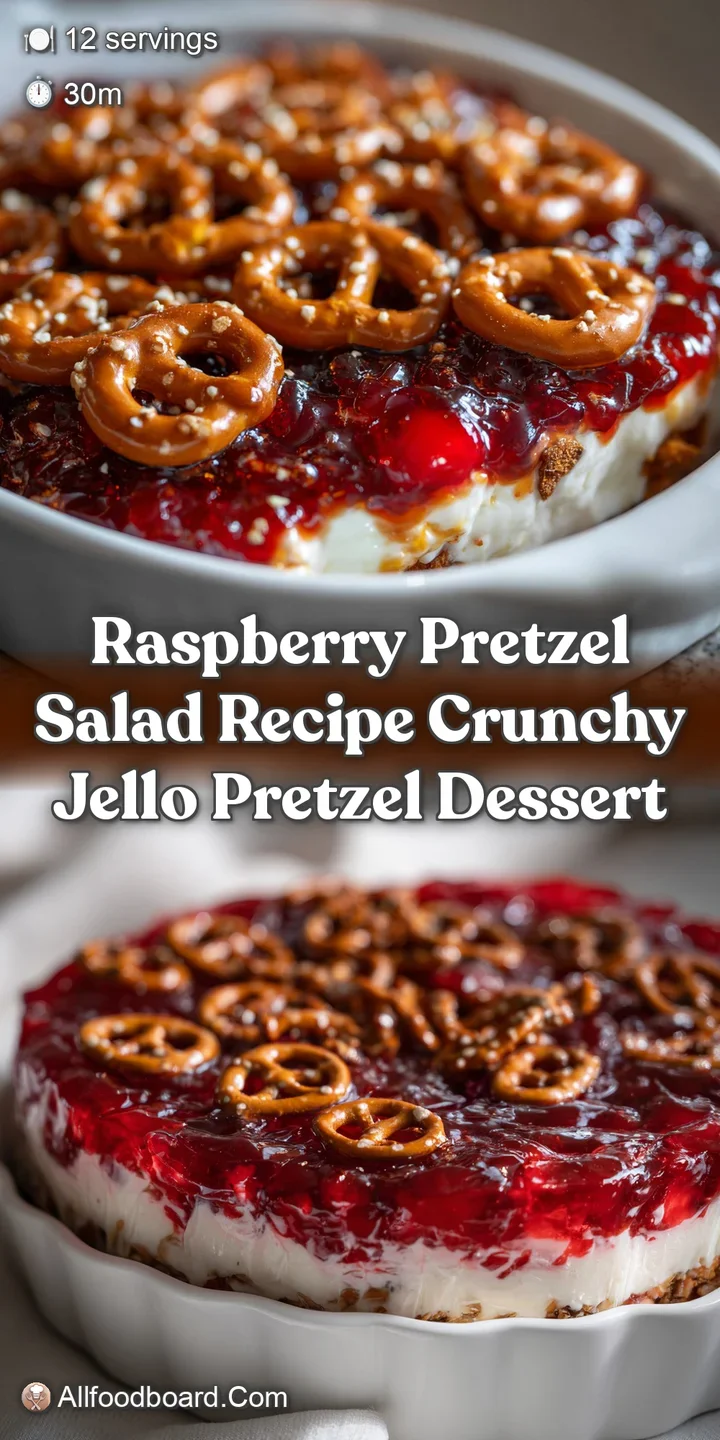 Raspberry Pretzel Salad Recipe Crunchy Jello Pretzel Dessert
