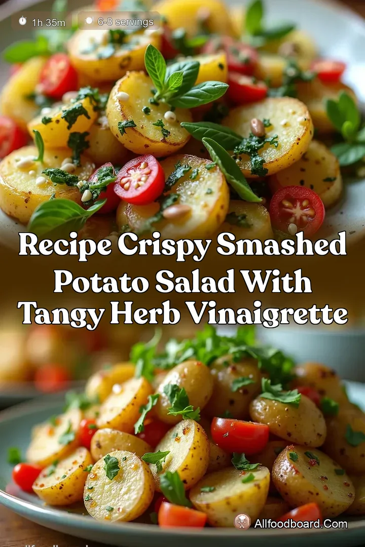 Recipe Crispy Smashed Potato Salad with Tangy Herb Vinaigrette