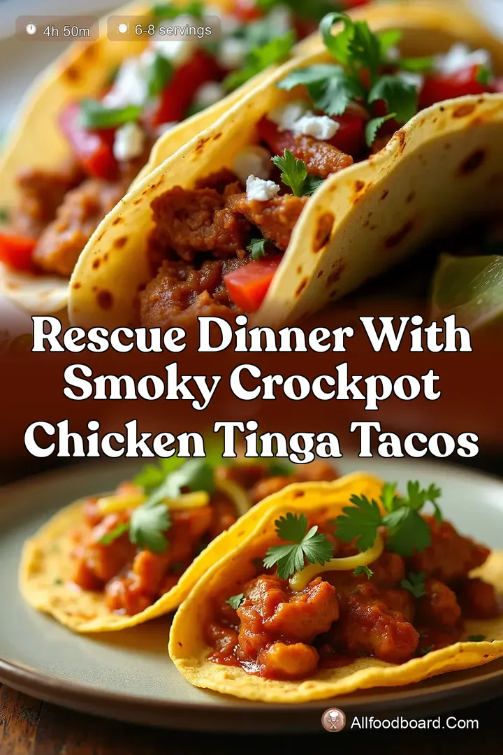 Rescue Dinner with Smoky Crockpot Chicken Tinga Tacos