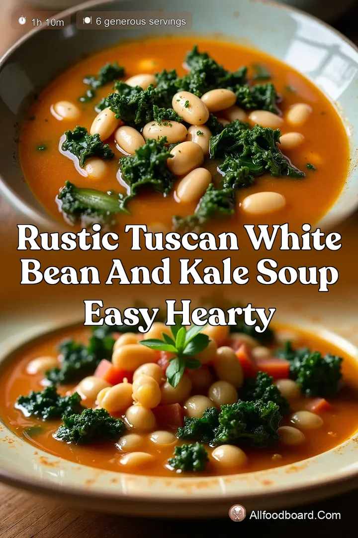 Rustic Tuscan White Bean and Kale Soup Easy Hearty