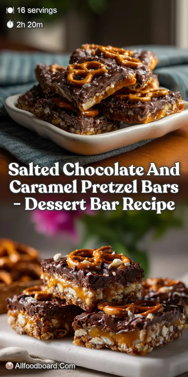 Close-up of a chewy caramel swirl against a backdrop of dark chocolate and crunchy pretzel bits, enticing the viewer with ...