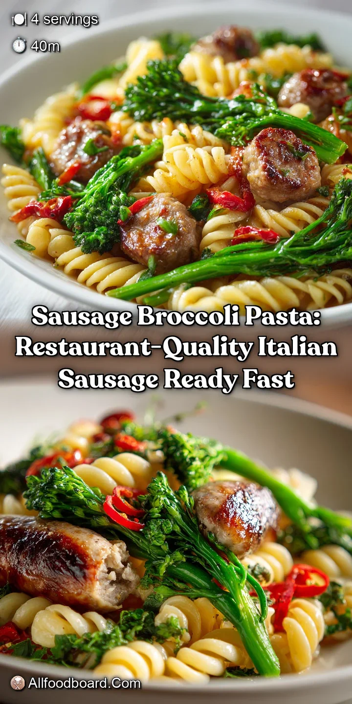 Sausage Broccoli Pasta: Restaurant-Quality Italian Sausage Ready Fast