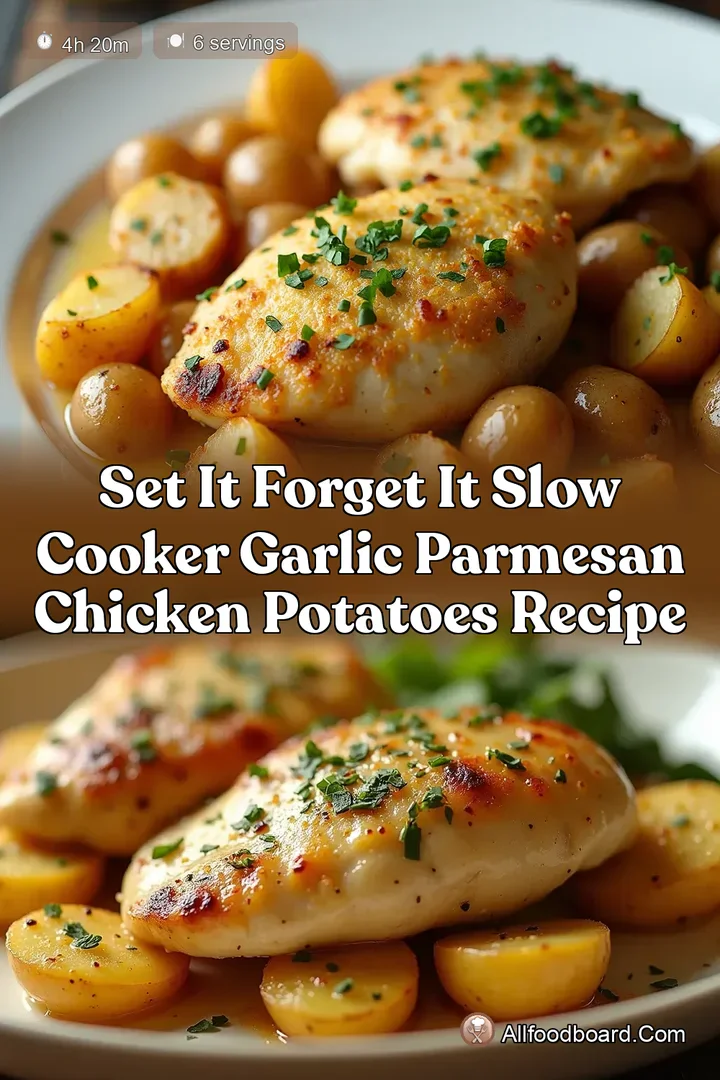 Set It Forget It Slow Cooker Garlic Parmesan Chicken Potatoes Recipe