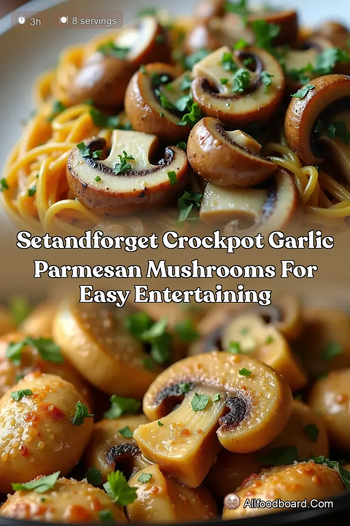 SetandForget Crockpot Garlic Parmesan Mushrooms for Easy Entertaining