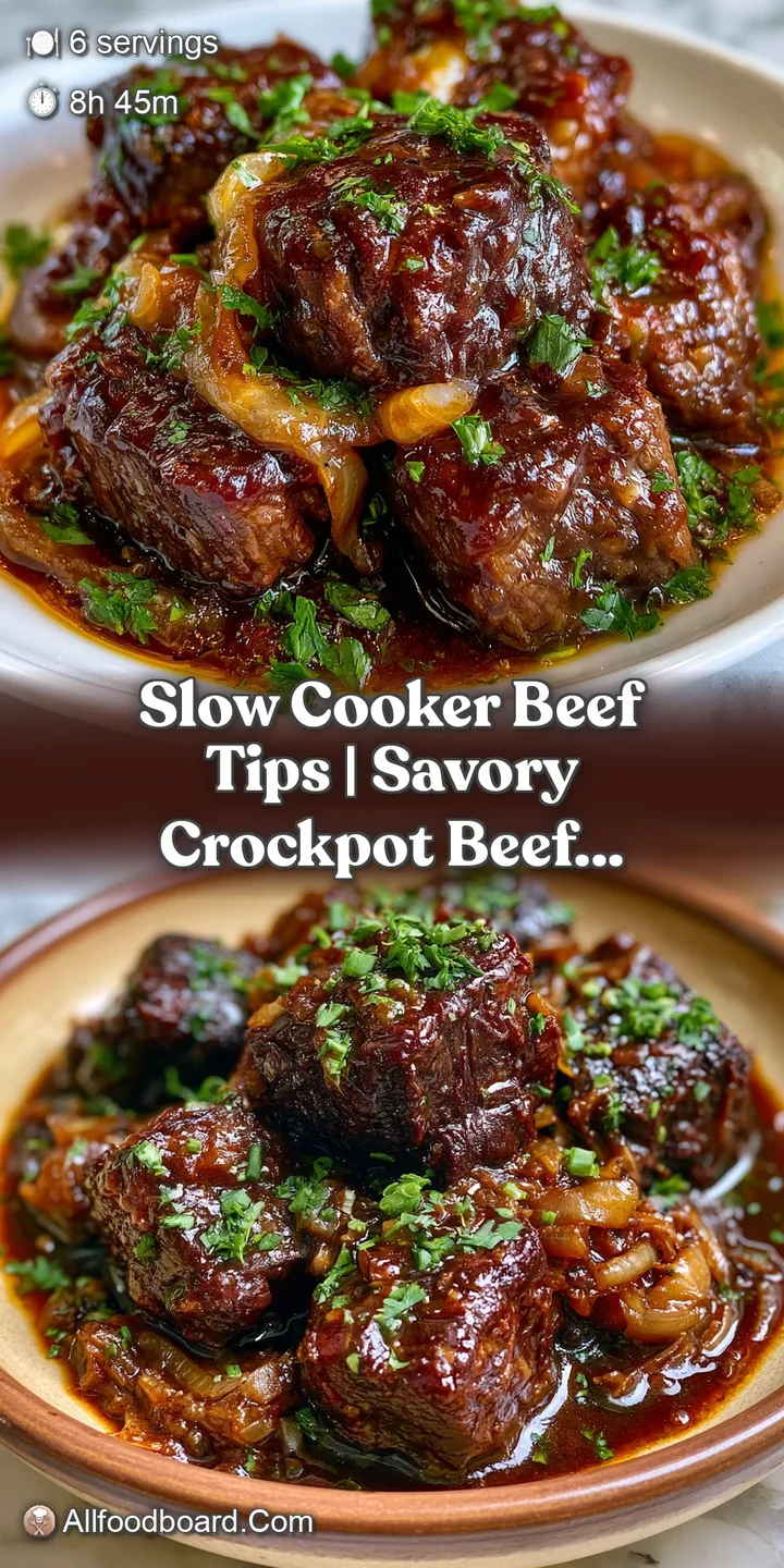Macro shot of tender, glistening beef pieces drenched in a thick, silky chocolate-brown gravy with herb garnishes.