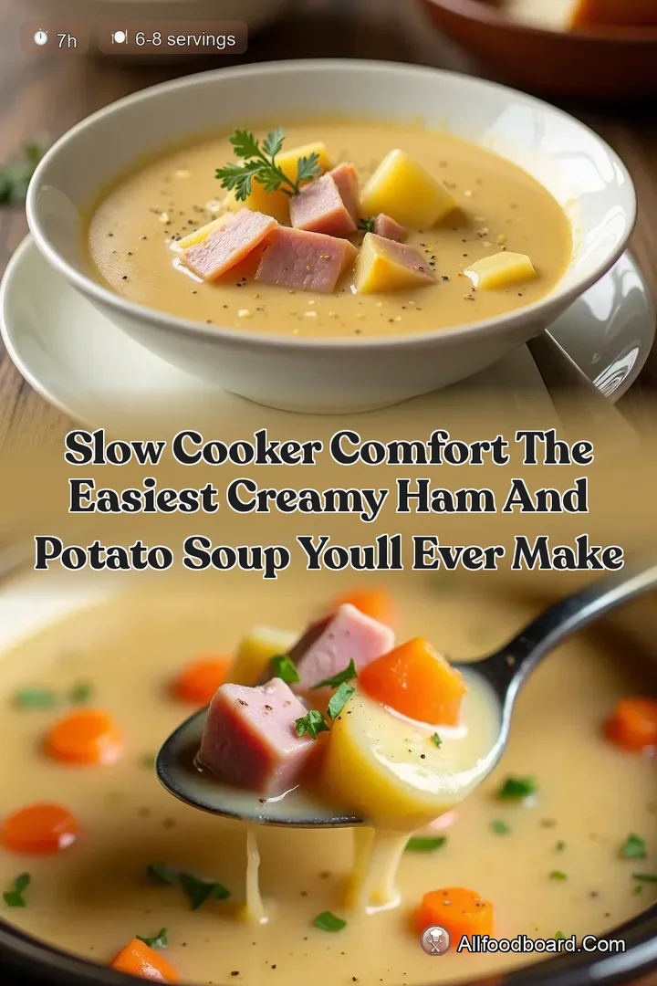 Slow Cooker Comfort The Easiest Creamy Ham and Potato Soup Youll Ever Make : PIN FOR LATER Slow Cooker Comfort The Easiest Creamy Ham and Potato Soup Youll Ever Make