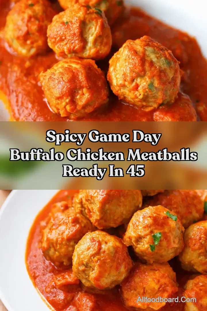 Spicy Game Day Buffalo Chicken Meatballs Ready in 45 : PIN FOR LATER Spicy Game Day Buffalo Chicken Meatballs Ready in 45