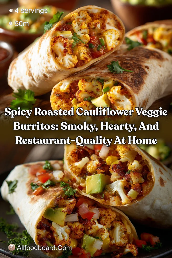 Spicy Roasted Cauliflower Veggie Burritos: Smoky Hearty and Restaurant-Quality at Home