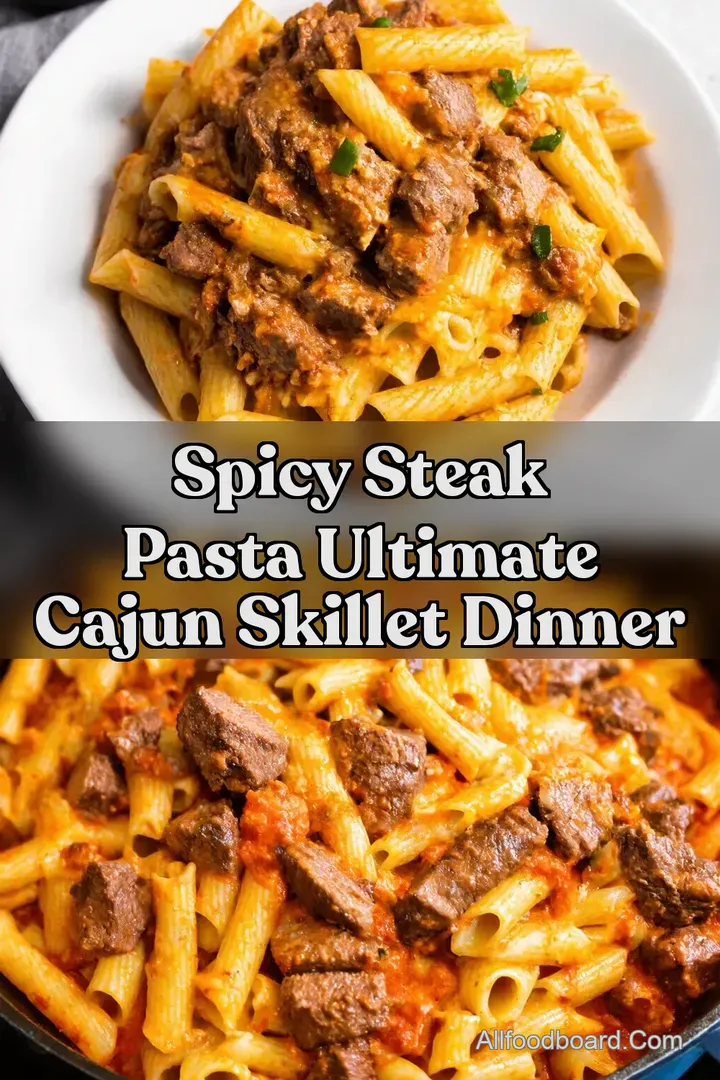 Spicy Steak Pasta Ultimate Cajun Skillet Dinner : PIN FOR LATER Spicy Steak Pasta Ultimate Cajun Skillet Dinner