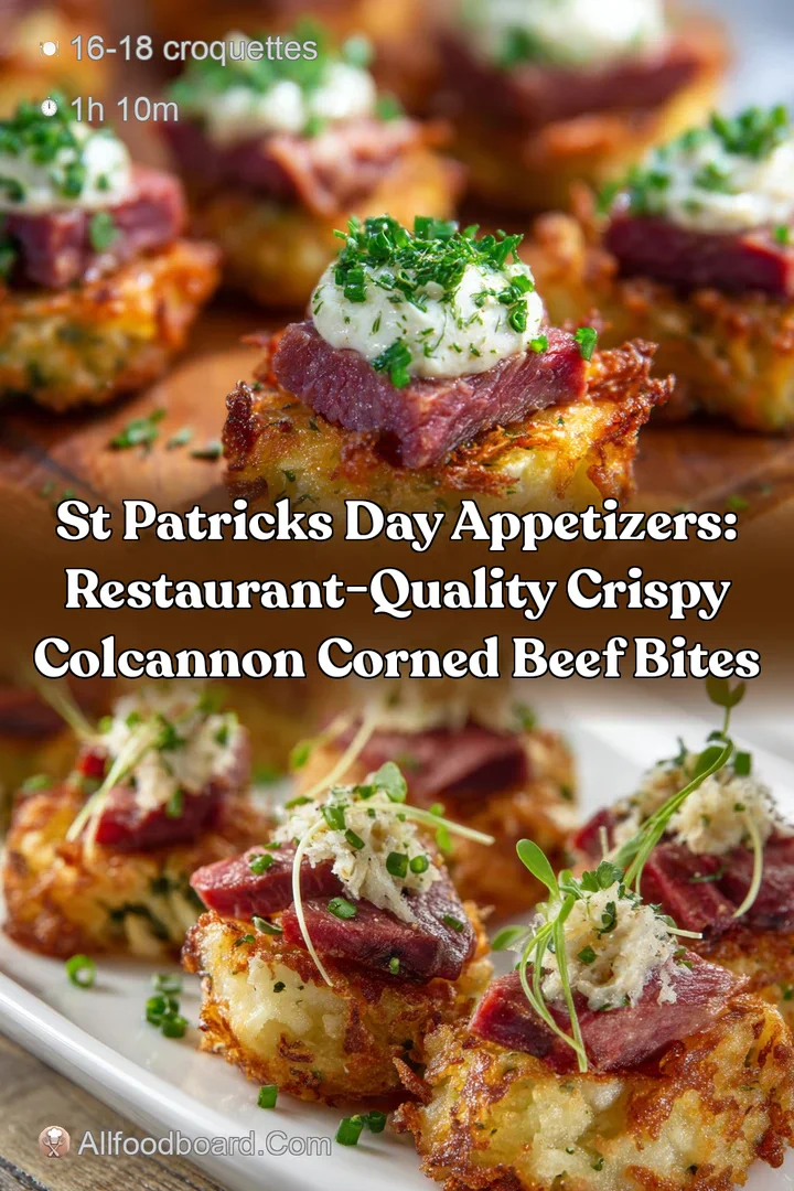 St Patricks Day Appetizers: Restaurant-Quality Crispy Colcannon Corned Beef Bites