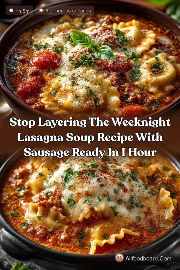 Stop Layering The Weeknight Lasagna Soup Recipe With Sausage Ready in 1 Hour