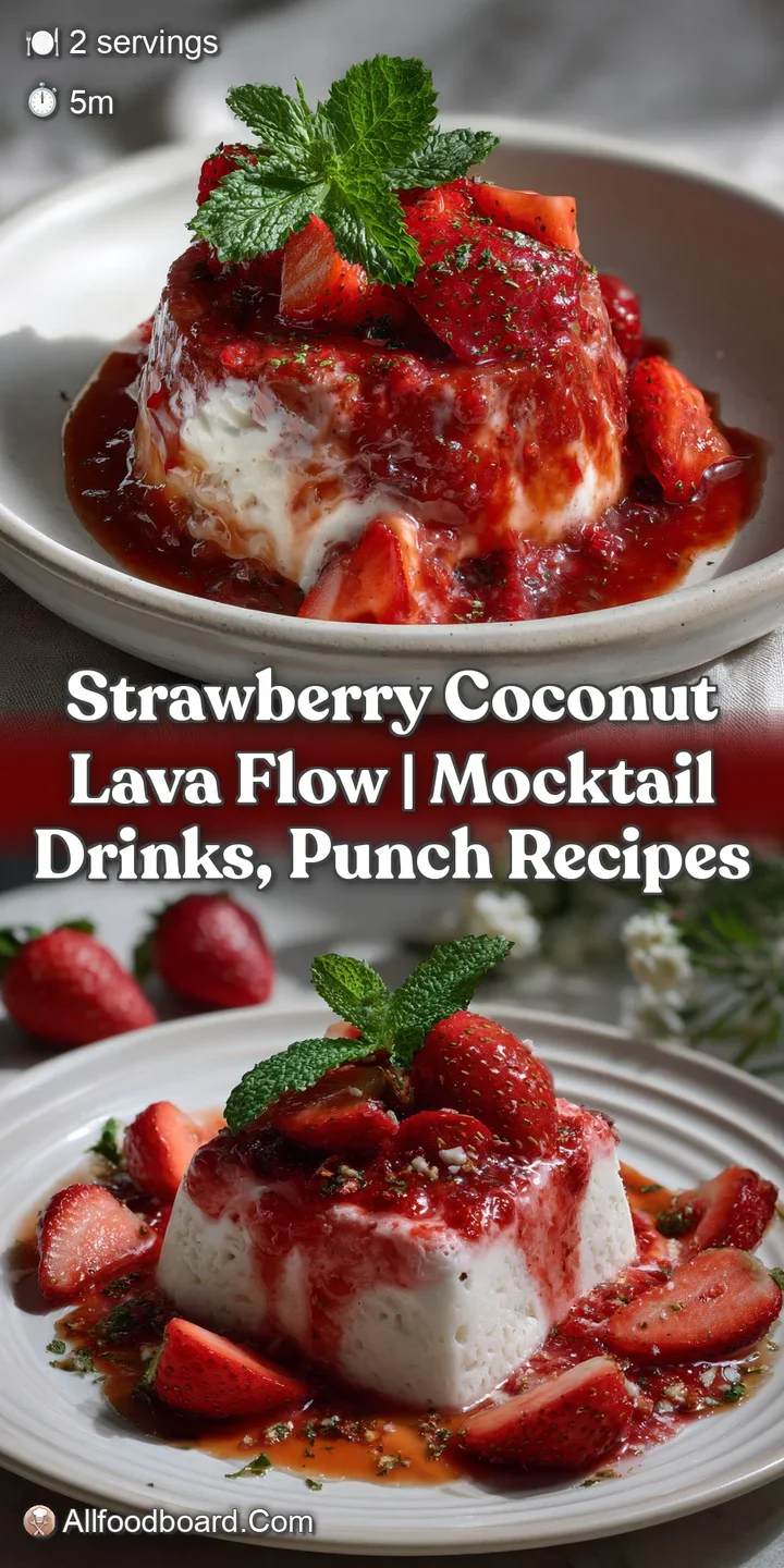 Close-up of a swirling pink and white drink, with visible strawberry seeds and a frothy texture, hinting at a cool refresh...