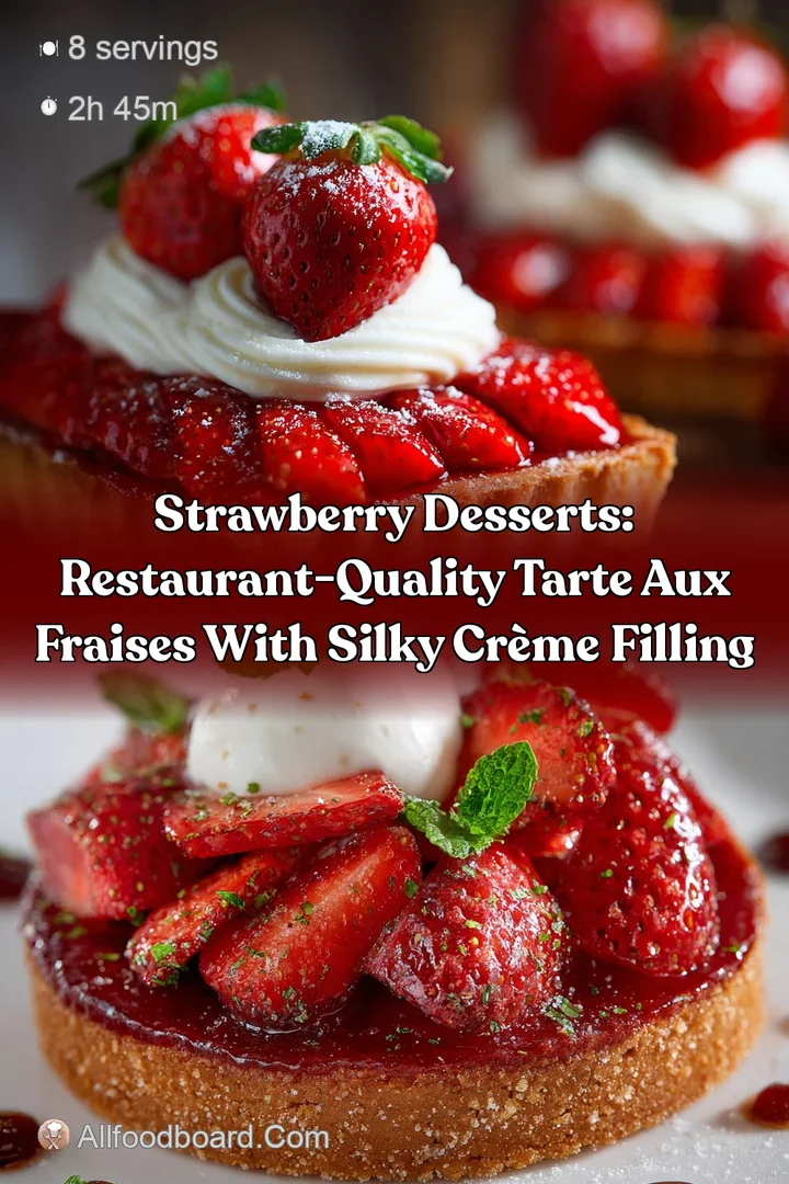 Strawberry Desserts: Restaurant-Quality Tarte aux Fraises with Silky Cr&egrave;me Filling