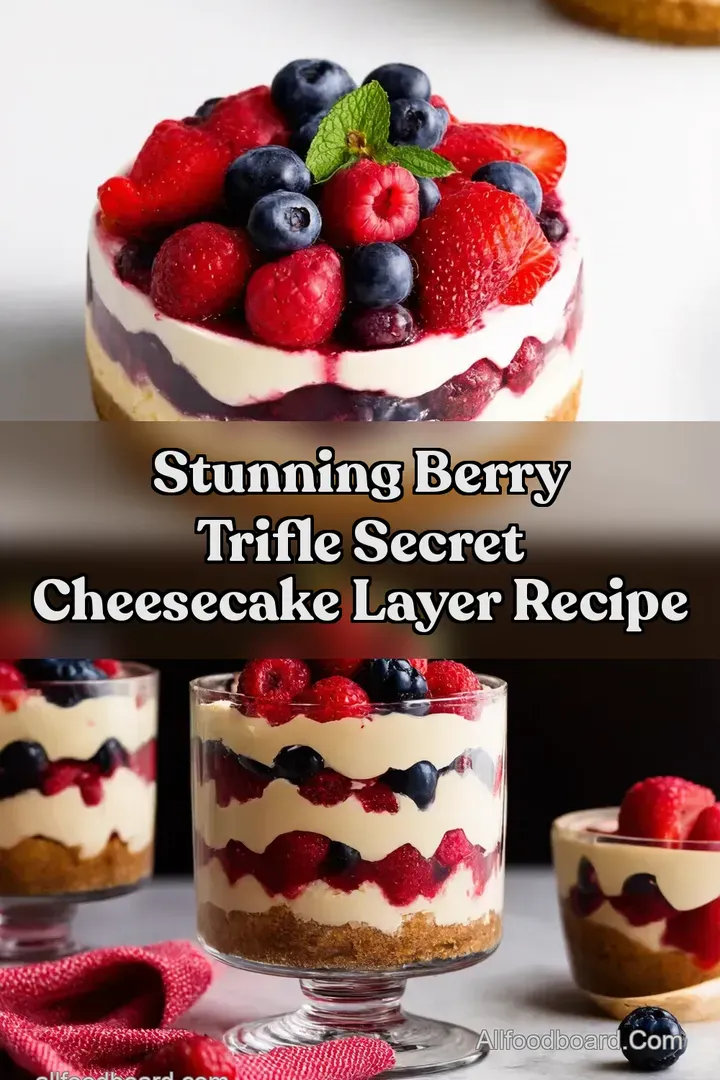 Stunning Berry Trifle Secret Cheesecake Layer Recipe : PIN FOR LATER Stunning Berry Trifle Secret Cheesecake Layer Recipe