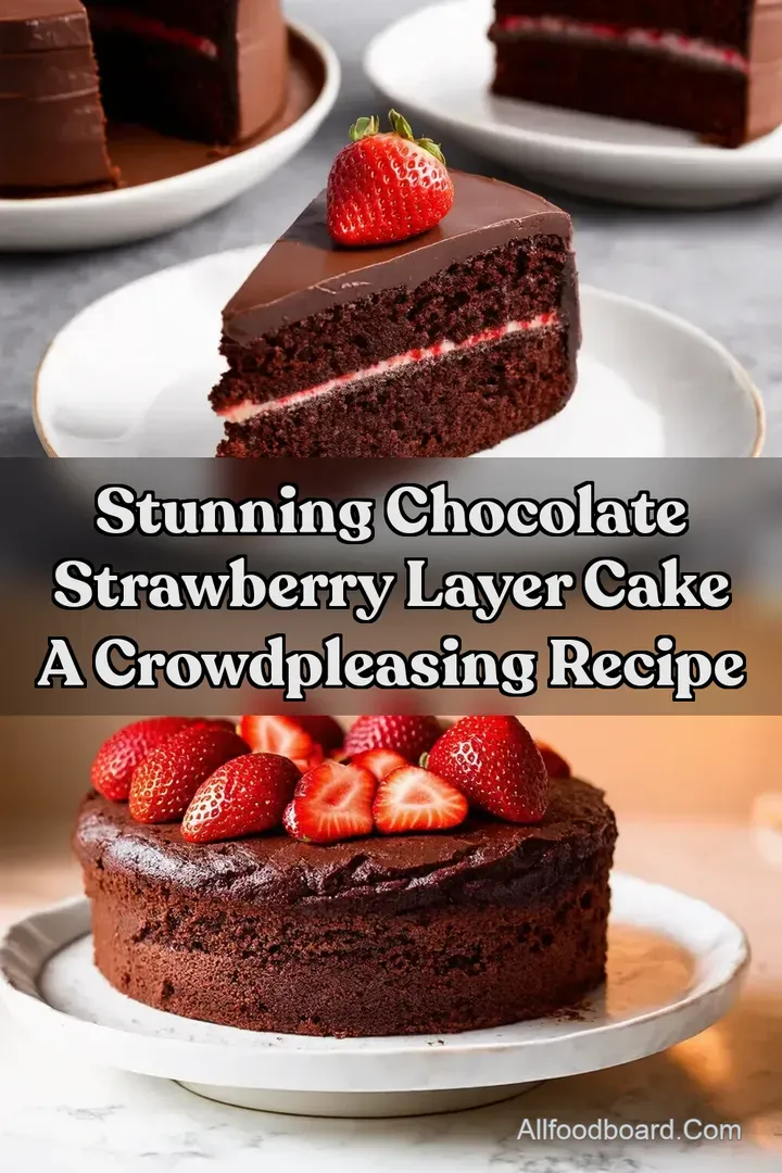 Stunning Chocolate Strawberry Layer Cake A CrowdPleasing Recipe : PIN FOR LATER Stunning Chocolate Strawberry Layer Cake A CrowdPleasing Recipe
