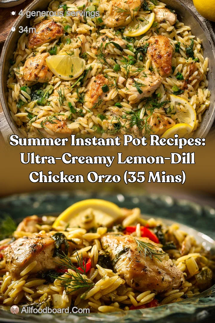 Summer Instant Pot Recipes: Ultra-Creamy Lemon-Dill Chicken Orzo (35 Mins)