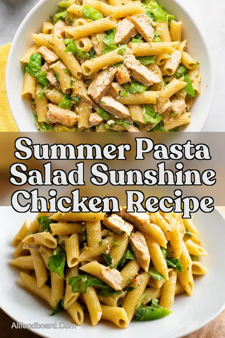Summer Pasta Salad Sunshine Chicken Recipe : PIN FOR LATER Summer Pasta Salad Sunshine Chicken Recipe