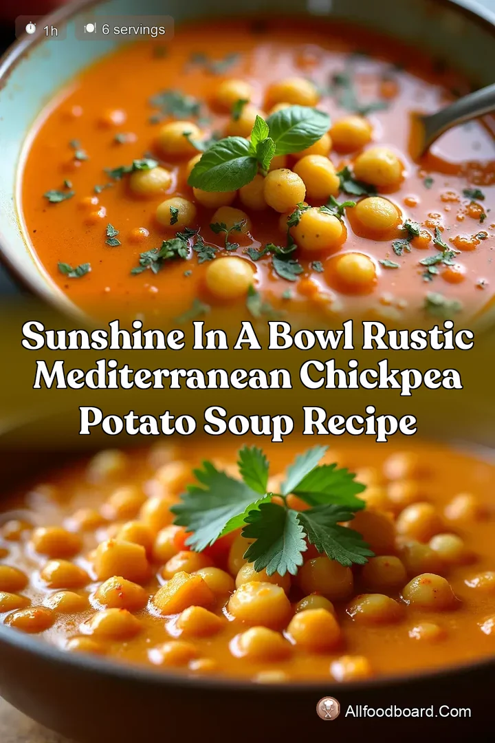 Sunshine in a Bowl Rustic Mediterranean Chickpea Potato Soup Recipe