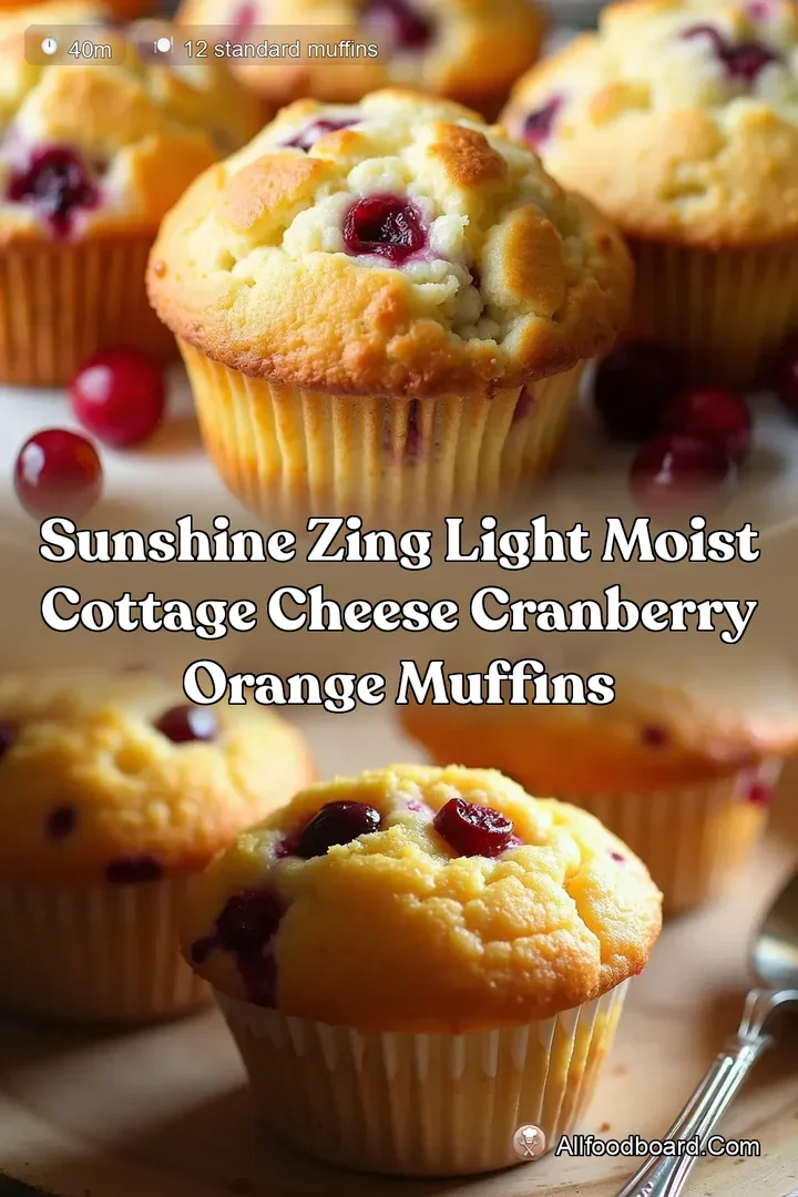 Sunshine Zing Light Moist Cottage Cheese Cranberry Orange Muffins