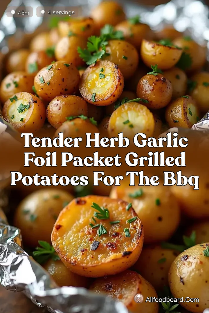 Tender Herb Garlic Foil Packet Grilled Potatoes for the BBQ