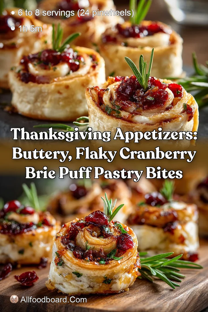 Thanksgiving Appetizers: Buttery Flaky Cranberry Brie Puff Pastry Bites