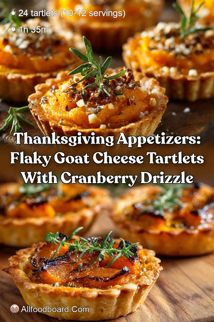 Thanksgiving Appetizers: Flaky Goat Cheese Tartlets with Cranberry Drizzle