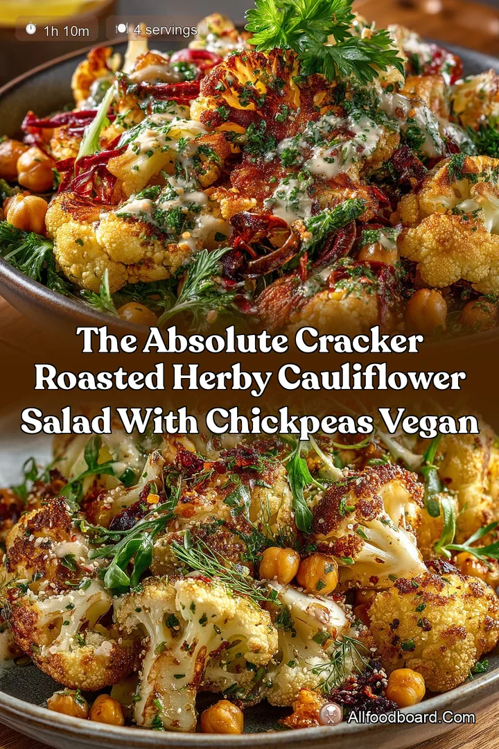 The Absolute Cracker Roasted Herby Cauliflower Salad with Chickpeas Vegan